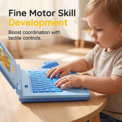Laptop—featuring lights, sounds, and educational games—fostering creativity and motor skills through play 🎵