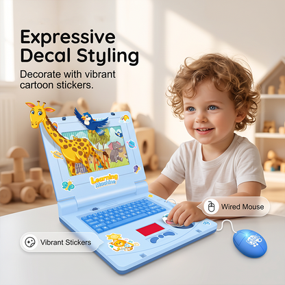 Laptop—featuring lights, sounds, and educational games—fostering creativity and motor skills through play 🎵