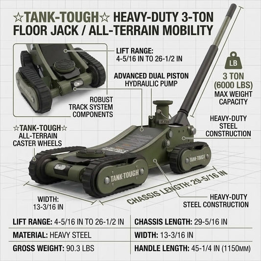 Tank Tough 3 Ton Floor Jack